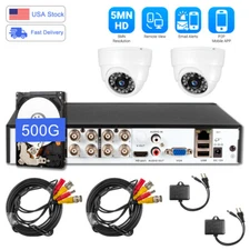 8CH H.265 Surveillance Security Camera System 5MP IP66 Dome Cameras 500G HDD
