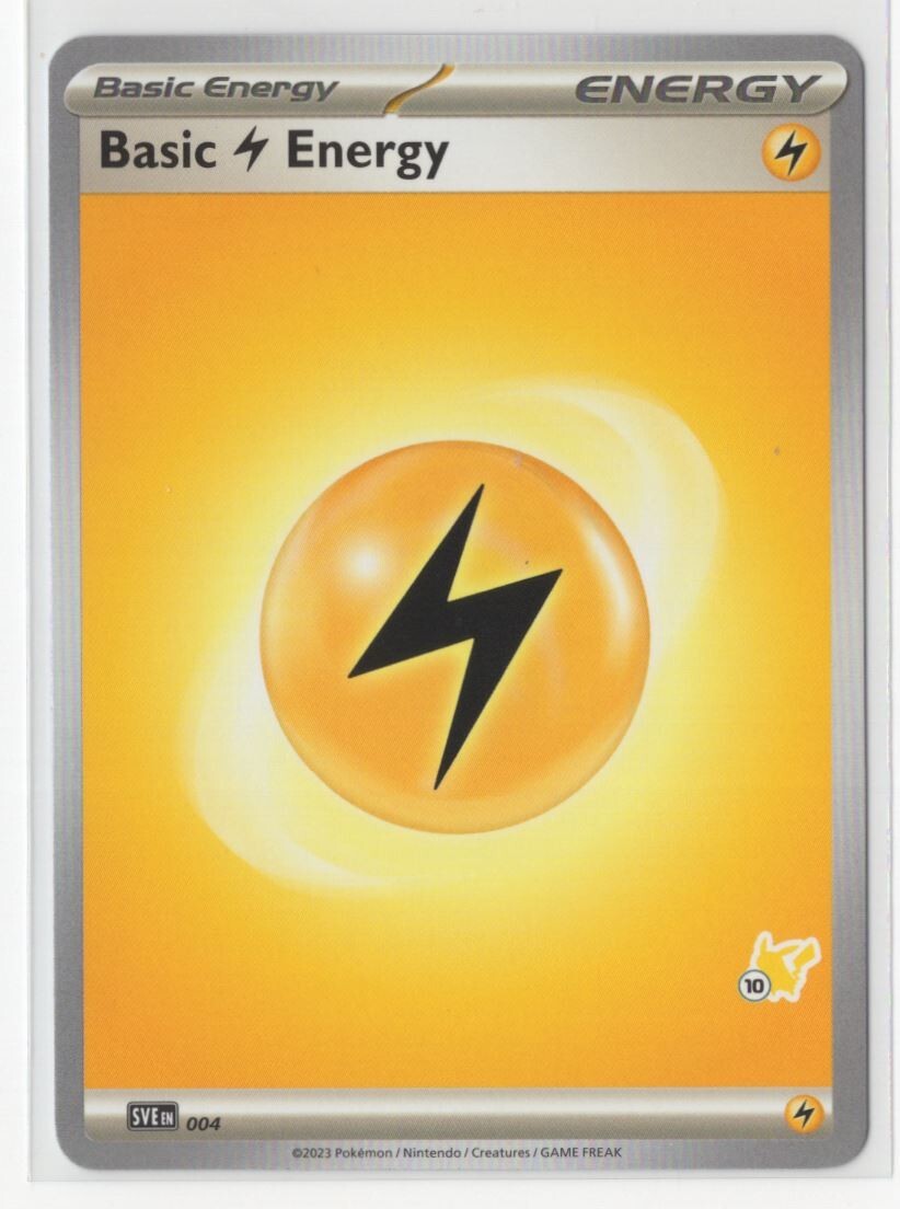 Pokemon Lightning Energy SVE 004 Pikachu Stamp #10