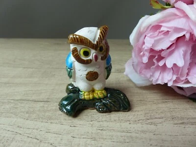 Petite Chouette Hibou en Argile Peinte à la Main  - Photo 1/4
