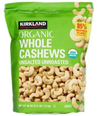 Kirkland Signature Organic Unsalted Cashew, 40 Oz
