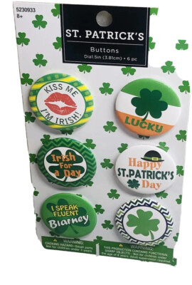 Saint Patricks Day Irish Pin-Back Buttons-Assorted Pins ShipN24Hours ...