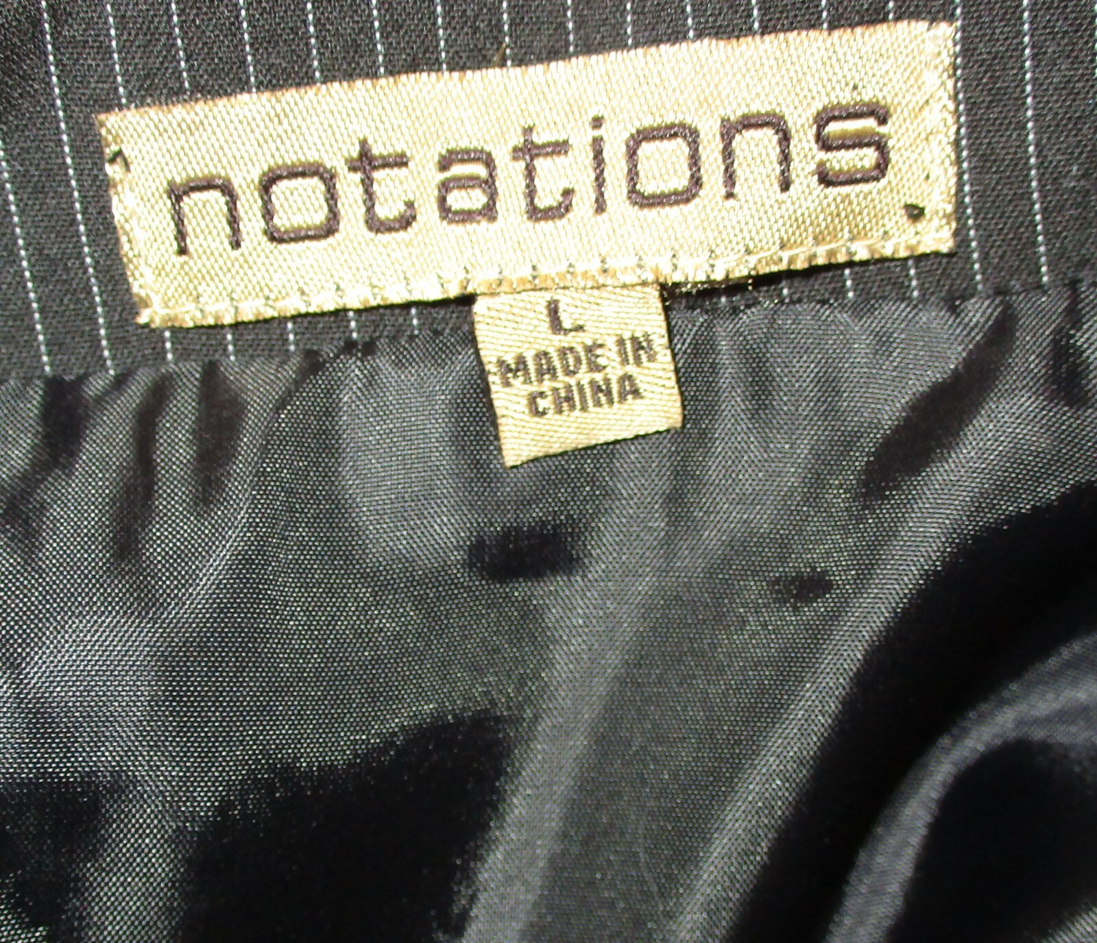 Notations Black Pinstriped Fully Lined Loose Fit … - image 4