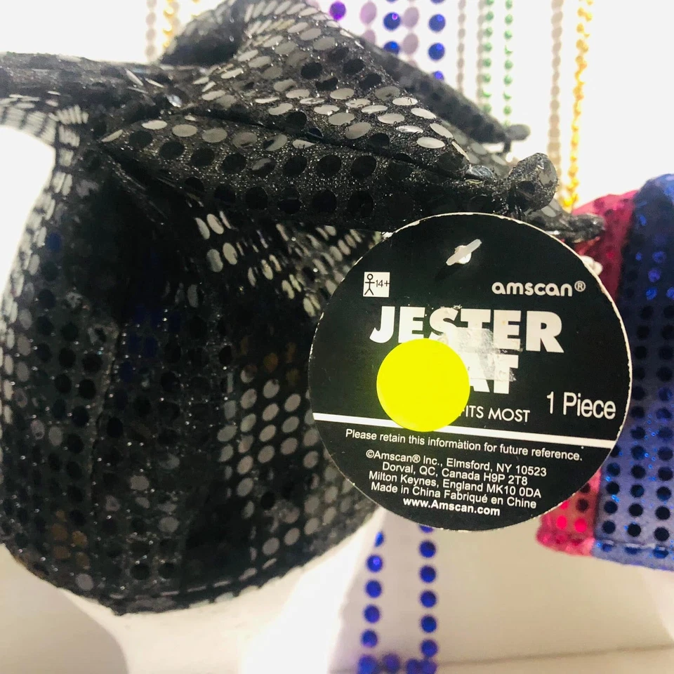 Kit Mardi Gras (2) sombreros bufón (5) cuentas talla única para la mayoría Foto 3 de 4