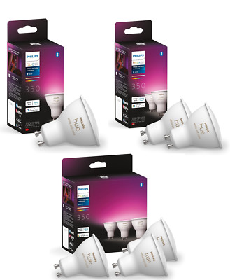 Philips Hue GU10 White & Color Ambiance LED 350Lm 1er 2er 3er Pack 16 Mio Farbe