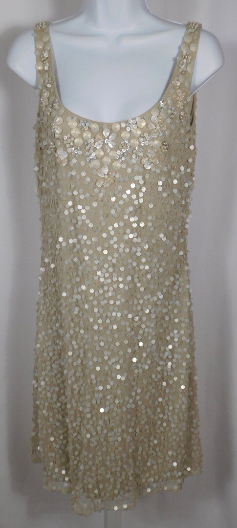 patra sequin dress Vintage Patra Beaded Black Iridescent Sequin Sheath Silk Cocktail Dress Size 12