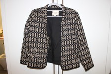 Forever 21 Women's Quilted Jacket Blazer Coat, M, Black & Tan