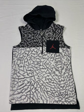 Jordan Sleeveless Hooded Jacket/Vest Youth Boy 12-13 Years Black White VGC