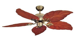 52 Antique Brass Leaf Ceiling Fan Half Price Choice Of Light