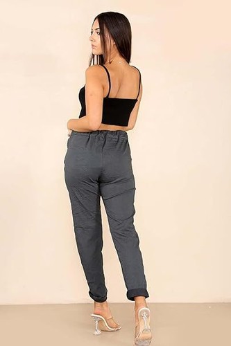 Women's Ladies Stretch Plain Magic Pants Comfy Lagenlook Trousers Magic Stretchy - Picture 16 of 76