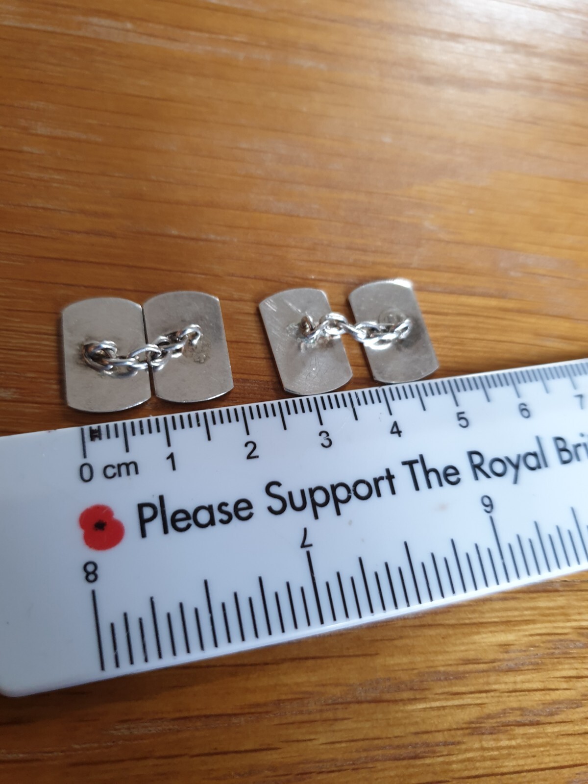 Vintage Etched  Solid Silver Rectangular Cufflinks - image 15