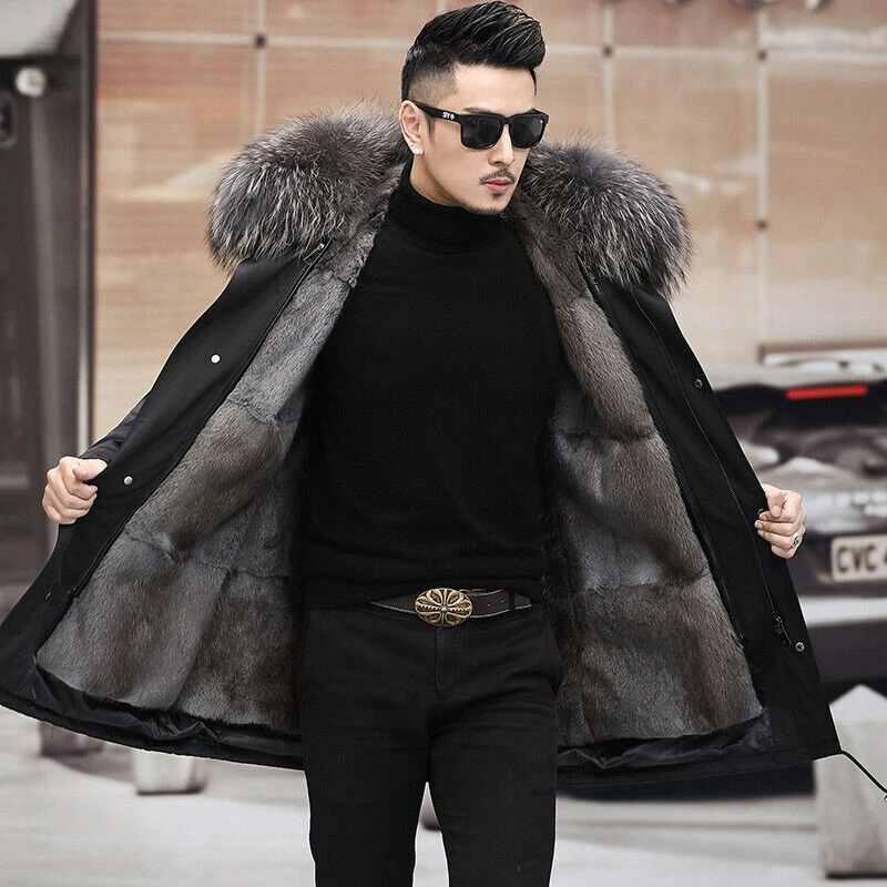 Fur lined overcoat clearance mens
