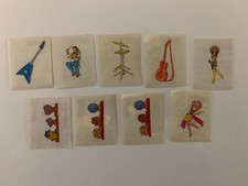 Vintage 1986 PANINI Barbie Stickers - lot of 9: A, D, F, G, H, N, O, O, L 