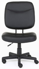 Home Office Chair PU Leather Computer Desk Chair Swivel Armless Chair for Study