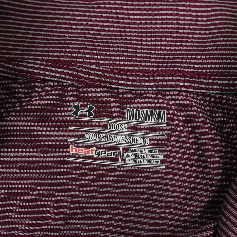 Camisa Under Armour Mujer Mediana Púrpura Roja Logotipo A Bordada 1/2 Cremallera Manga Larga Foto 4 de 4