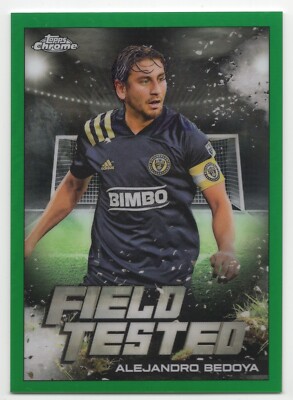 2022 Topps Chrome MLS ALEJANDRO BEDOYA #FT-14 Green Refractor Field Tested /75