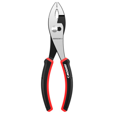 ARROW 8-inch Slip Joint Plier High Carbon Steel Pliers Rust Resistant 3-Zone Jaw