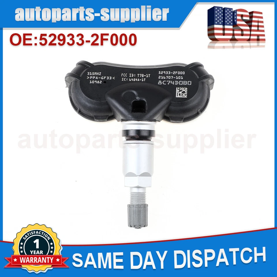 Juego de 4 sensores de presión de neumáticos de rueda TPMS 52933-2F000 para Hyundai Tucson Kia Rio Foto 2 de 4