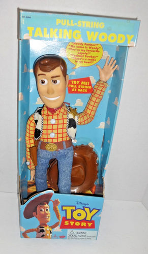 Toy Story Woody Original 1995 Zugschnur sprechende Puppe Thinkway 16" Pixar Error
