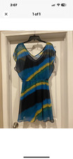 Express Green Print Lined Short Sleeve Short Dress Size Medium