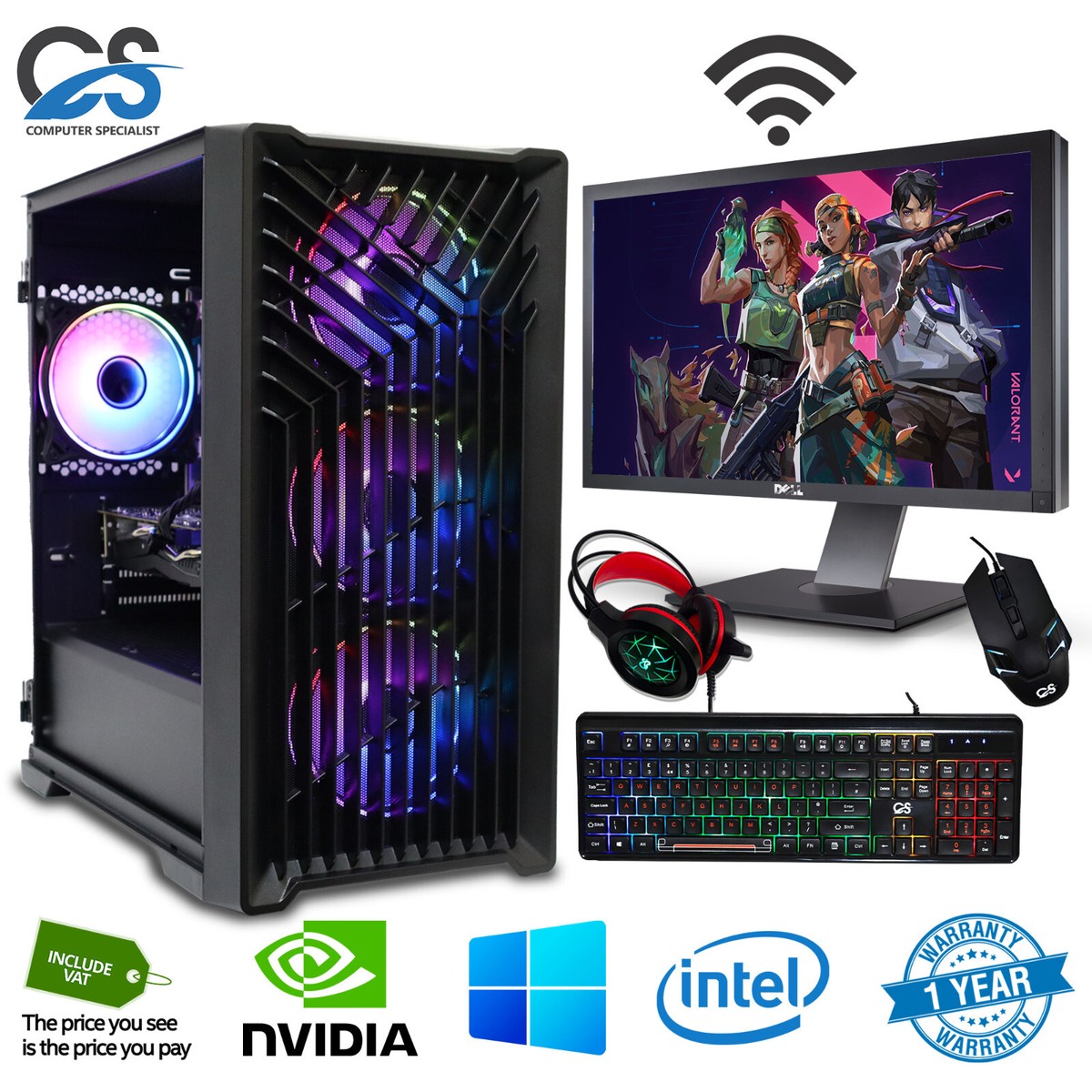 Computer Gaming 16GB RAM - Intel I5, 16GB RAM, 1TB HDD + 128GB SSD