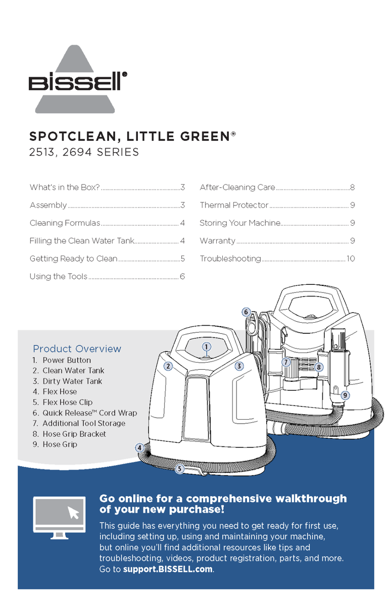Bissell Little Green Spot Clean 2513 2694 Instruction Manual User