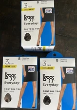 L'eggs Everyday Nylon Pantyhose Size Med Control Top Panty Suntan 9 Pair Total