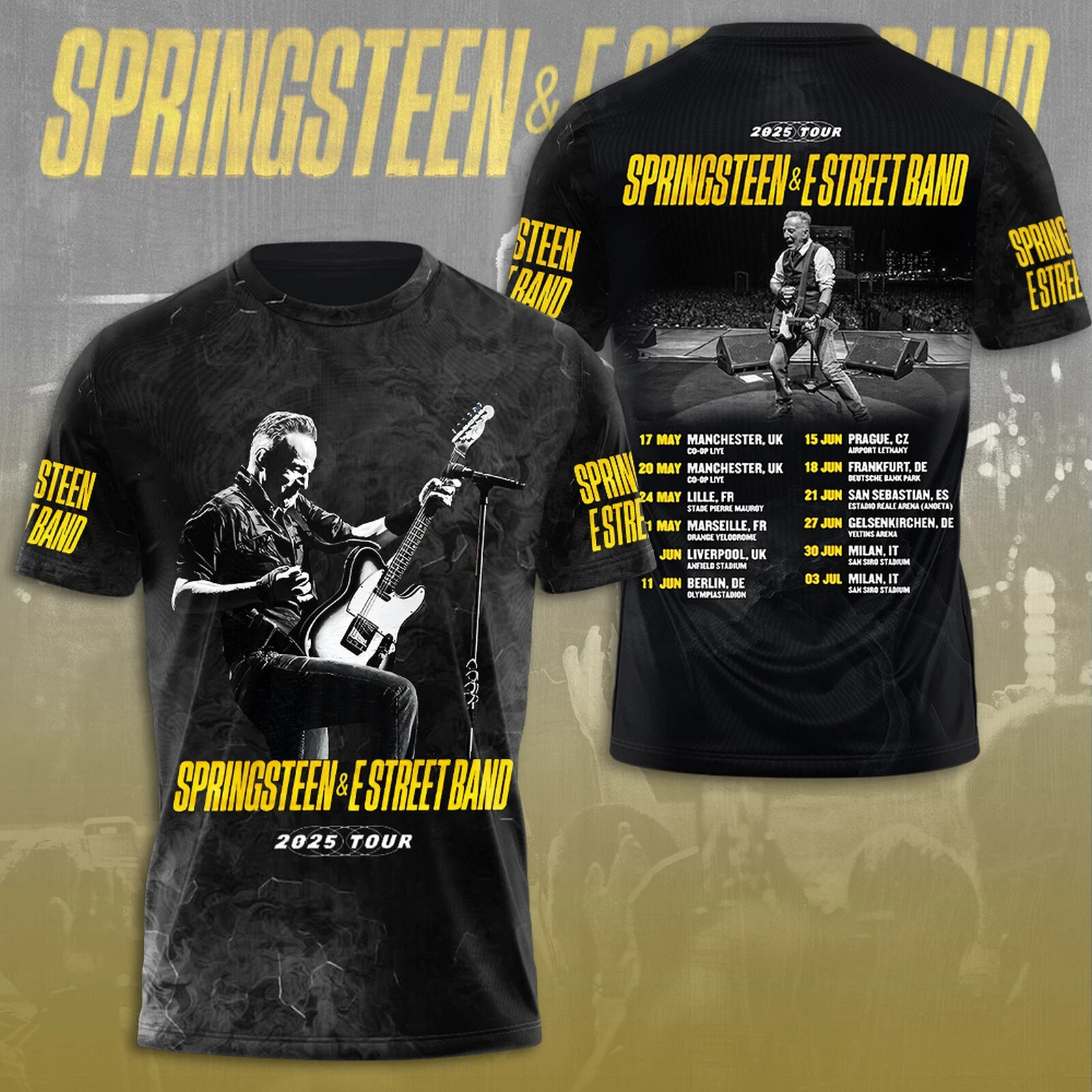 Bruce Springsteen E Street Band Tour 2025 3D T-Shirt Bo1697