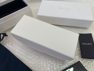 Case Prada Sunglasses Hard Cloth Box Cream Authentic Magnetic