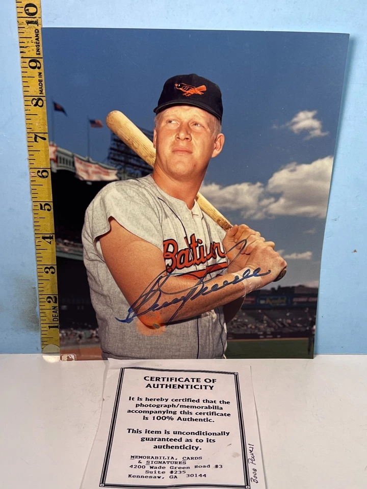 Foto autografiada oficial MLB Boog Powell Baltimore Orioles certificado de autenticidad Foto 2 de 3