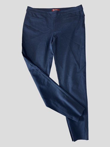 Max Mara navy cotton blend trousers size UK16/US12