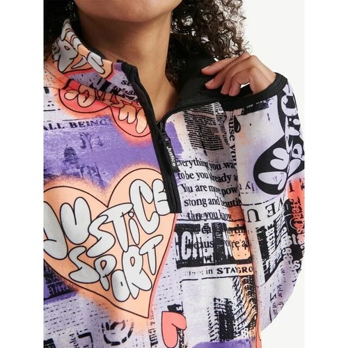Justice Girls size XS 5-6 Jsport Half Zip Pullove color black multicor NWT - Picture 3 of 19