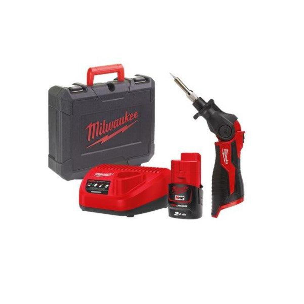 Milwaukee M12 Sub Compact Soldering Iron Kit - 2.0Ah Battery & Charger