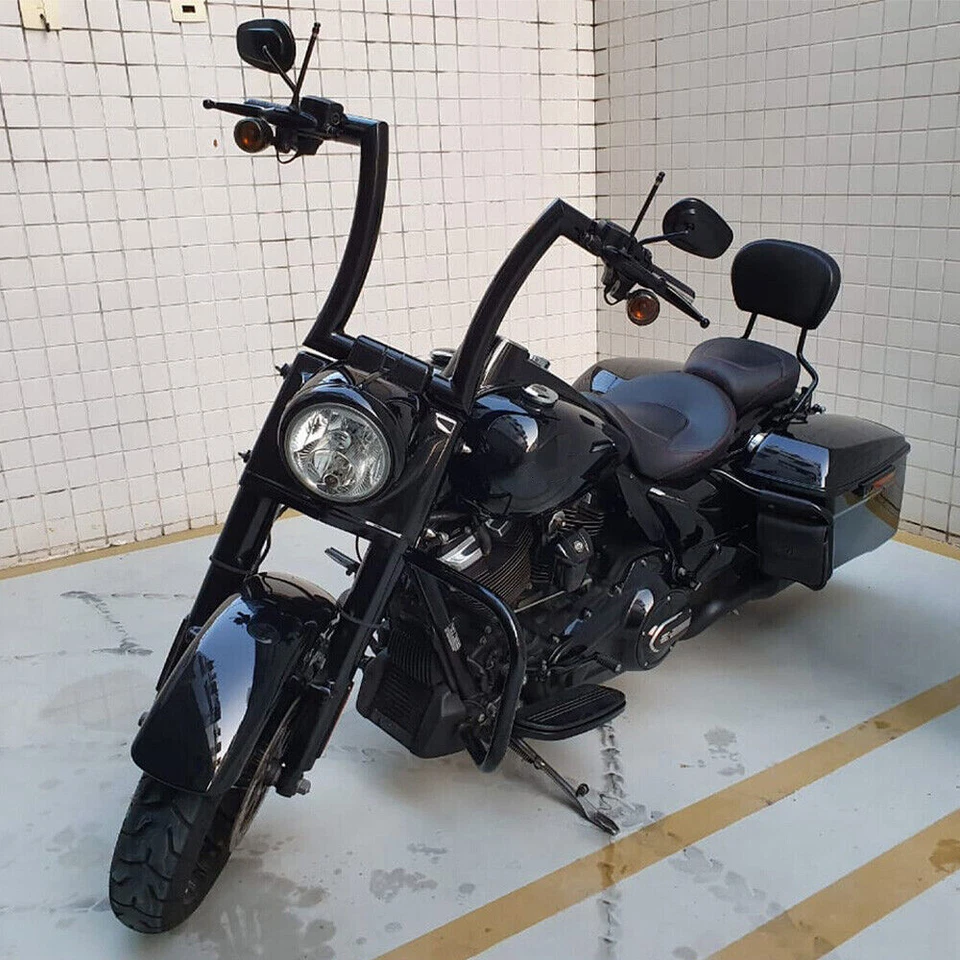 14'' RISE APE HANGER HANDLEBARS FAT 1-1/4" DNA BARS FOR HARLEY Forty-Eight XL FX Foto 2 de 4