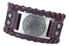 Nueva Pulsera Cuero de Israel Judía Estrella de David / Magen David Judaica