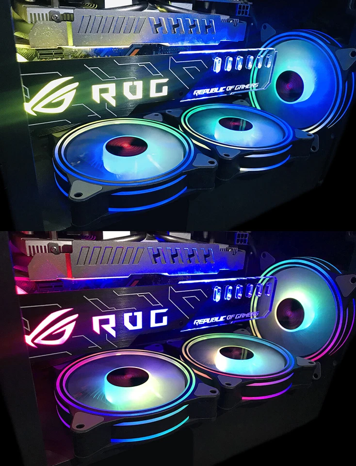 RGB Graphic Card Bracket Addressable LED 3-pin 5V Brace GPU Sync Light Fix Video - Image 3 of 4