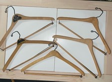 4 Vintage BATTS WISHBONE ANGLE , NAGEL Austin TX Wood SUIT PANT LOCK BAR Hangers