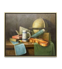 Hungryartist -Original Painting of a Messy Table on Canvas 20x24 Framed