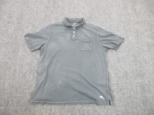 Tommy Bahama Polo Shirt Mens Large Gray Marlin Logo Lightweight Casual Pocket