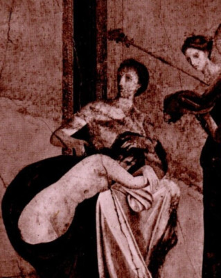 Pompei Villa Dei Misteri La Vestizione Postcard R. Renza Via Maddalena  Napoli