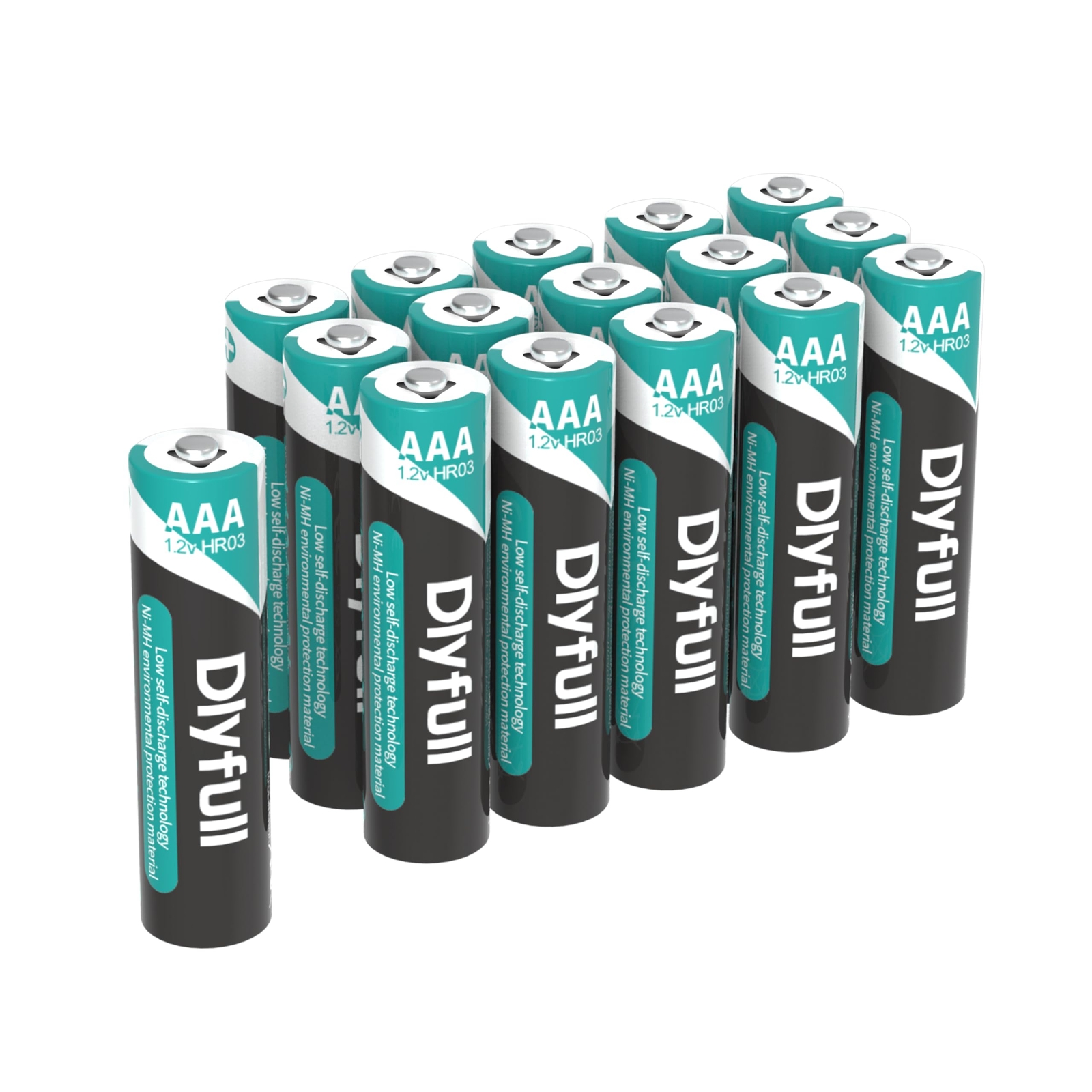 DLYFULL 16 Pack Rechargeable AAA Batteries with Low Self Discharge 1100mAh Hi...