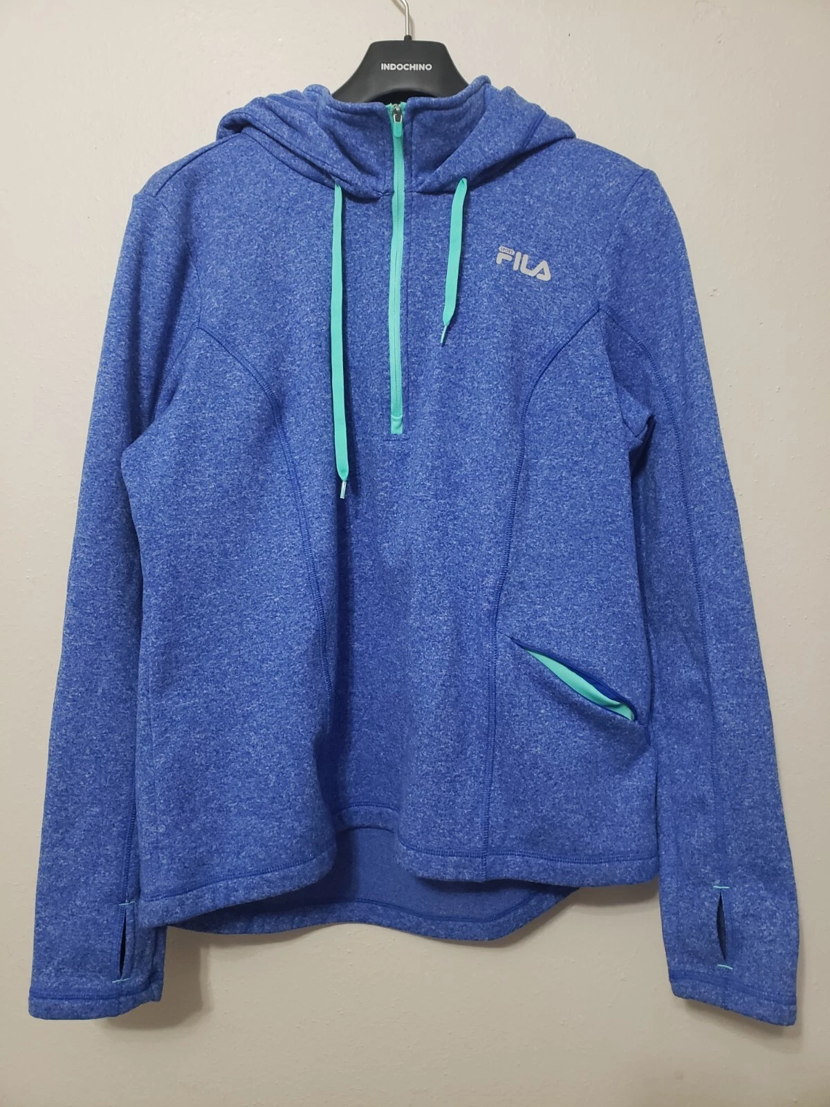 Fila Sport Hoodie Pullover Women Large Blue