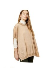 Ann Taylor LOFT Womens XS/S Hoodie Poncho Pullover Sweater Desert Khaki 69 1274
