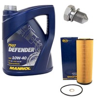 MotoröL ÖLfilter SH421P 10W40 5Liter + ÖLablassschraube FüR Skoda Superb 3U4