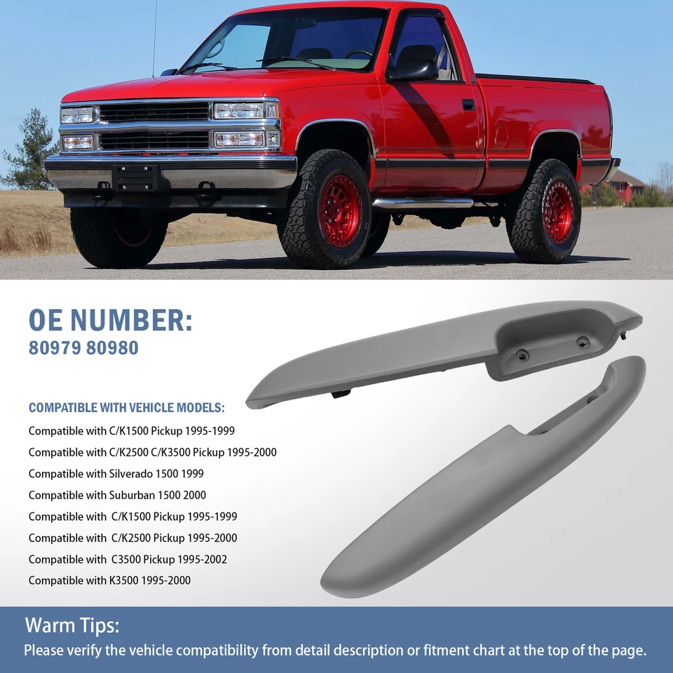 2Pcs Front Door Arm Rests for Chevy Suburban Hand C1500 1500 C K-Series 80979 - Image 3 of 4