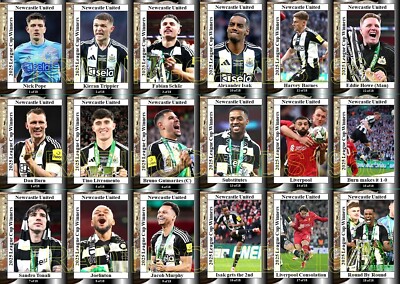 Newcastle United 2025 Football League Cup Winner Trading Cards Carabao Cup