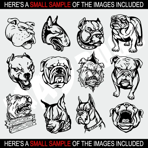 MAD DOGS CLIPART-VECTOR CLIP ART-VINYL CUTTER PLOTTER IMAGES &TSHIRT GRAPHICS CD Foto 3 de 4