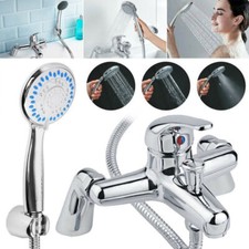 Luxury Bathroom Chrome Sink Bath Mix Tap Shower Mixer Taps with Hand Held Hose