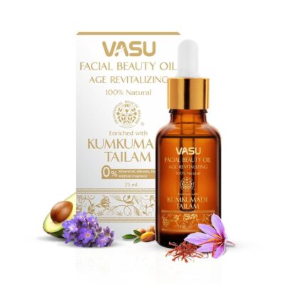 Vasu Facial Beauty Oil Enriched with Kumkumadi Tailam (25ml) Gives Natural Glow