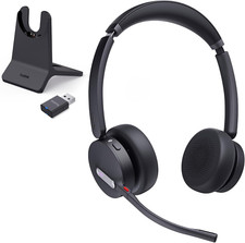 Yealink WH64 Hybrid DECT Bluetooth Wireless Headset,492Ft Range Dual Teams UC Z