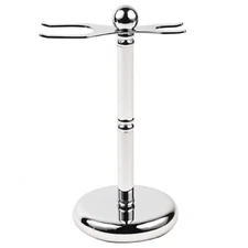 Parker Safety Razor's Deluxe Chrome Safety Razor & Shaving Brush 2 Prong Stand